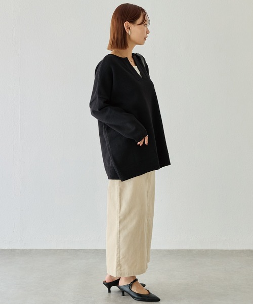 LAVEANGE(ラビアンジェ)の「【洗える】スキッパーニットプルオーバー(ニット/セーター・レディース・ブラウン/チャコールグレー/ブラック・4L/3L/F)」の11枚目の写真