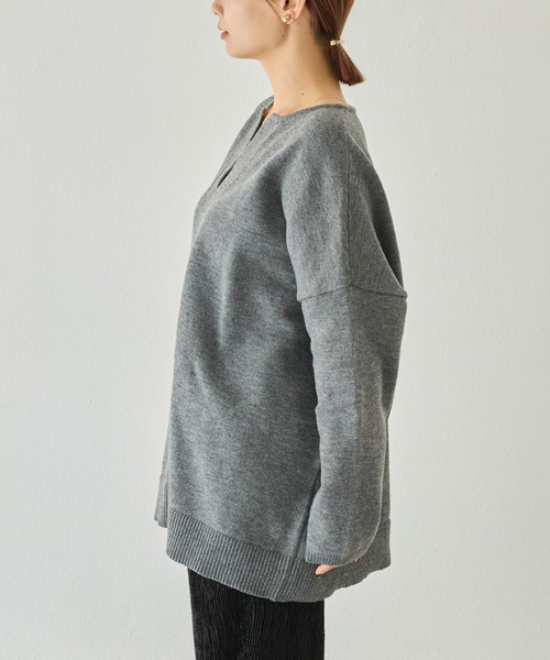 LAVEANGE(ラビアンジェ)の「【洗える】スキッパーニットプルオーバー(ニット/セーター・レディース・ブラウン/チャコールグレー/ブラック・4L/3L/F)」の15枚目の写真