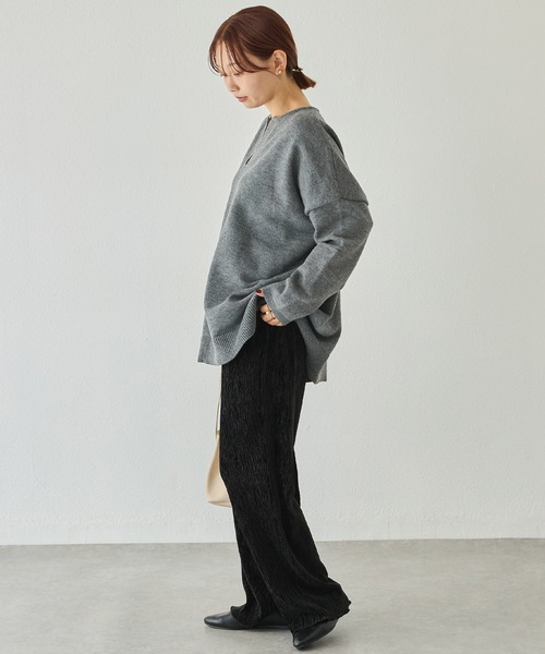 LAVEANGE(ラビアンジェ)の「【洗える】スキッパーニットプルオーバー(ニット/セーター・レディース・ブラウン/チャコールグレー/ブラック・4L/3L/F)」の20枚目の写真