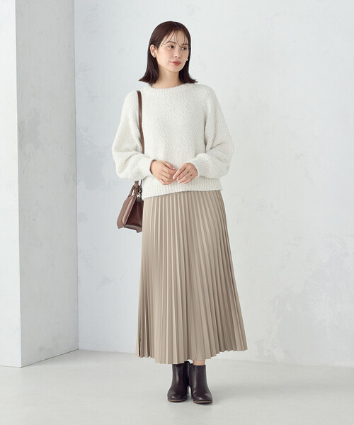 COMME CA ISM（コムサイズム）の「【ウォッシャブル】ミックスラメモールニット（ニット/セーター・レディース・チャコール/ホワイト/サックスブルー・FREE）」の8枚目の写真
