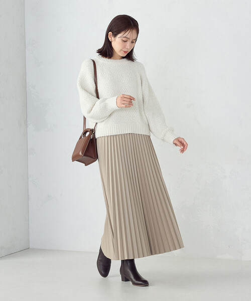 COMME CA ISM（コムサイズム）の「【ウォッシャブル】ミックスラメモールニット（ニット/セーター・レディース・チャコール/ホワイト/サックスブルー・FREE）」の9枚目の写真