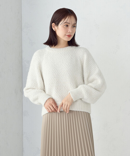 COMME CA ISM（コムサイズム）の「【ウォッシャブル】ミックスラメモールニット（ニット/セーター・レディース・チャコール/ホワイト/サックスブルー・FREE）」の11枚目の写真