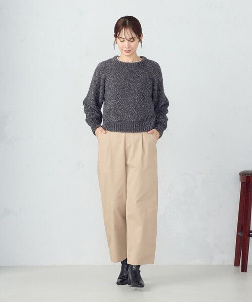 COMME CA ISM（コムサイズム）の「【ウォッシャブル】ミックスラメモールニット（ニット/セーター・レディース・チャコール/ホワイト/サックスブルー・FREE）」の12枚目の写真