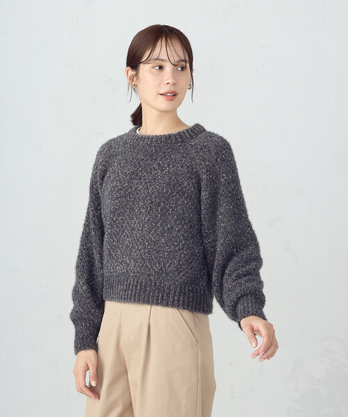 COMME CA ISM（コムサイズム）の「【ウォッシャブル】ミックスラメモールニット（ニット/セーター・レディース・チャコール/ホワイト/サックスブルー・FREE）」の14枚目の写真