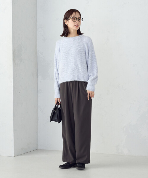 COMME CA ISM（コムサイズム）の「【ウォッシャブル】ミックスラメモールニット（ニット/セーター・レディース・チャコール/ホワイト/サックスブルー・FREE）」の15枚目の写真