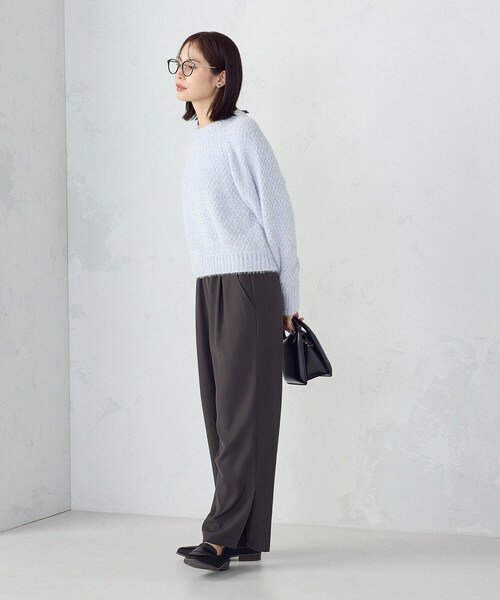 COMME CA ISM（コムサイズム）の「【ウォッシャブル】ミックスラメモールニット（ニット/セーター・レディース・チャコール/ホワイト/サックスブルー・FREE）」の16枚目の写真