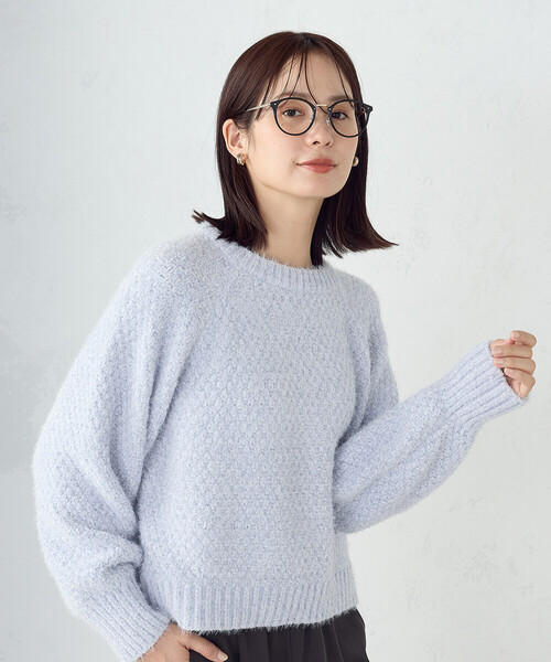 COMME CA ISM（コムサイズム）の「【ウォッシャブル】ミックスラメモールニット（ニット/セーター・レディース・チャコール/ホワイト/サックスブルー・FREE）」の17枚目の写真