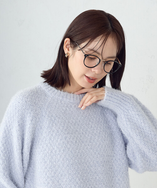 COMME CA ISM（コムサイズム）の「【ウォッシャブル】ミックスラメモールニット（ニット/セーター・レディース・チャコール/ホワイト/サックスブルー・FREE）」の18枚目の写真