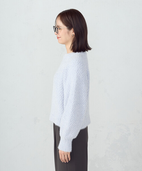 COMME CA ISM（コムサイズム）の「【ウォッシャブル】ミックスラメモールニット（ニット/セーター・レディース・チャコール/ホワイト/サックスブルー・FREE）」の20枚目の写真