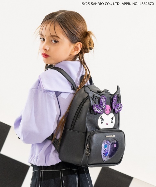 anna sui ブラックリュック 猫キーホルダー付き チャーム付きネコリュック19L（リュック） | ANNA SUI mini