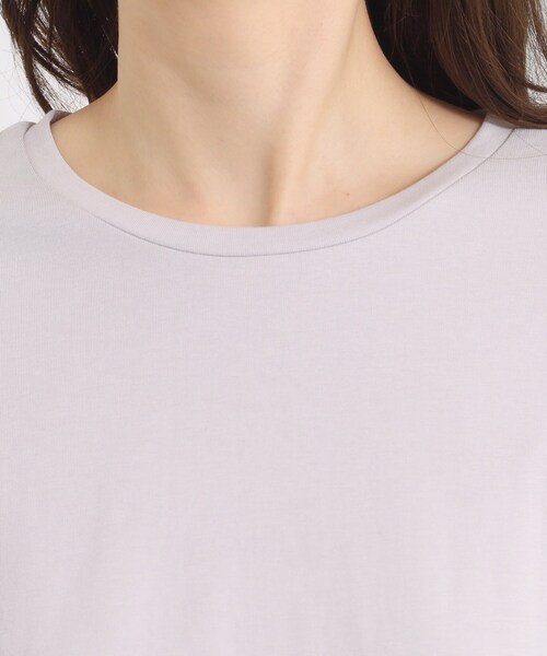 ITS'DEMO（イッツデモ）の「【洗濯機OK】布帛コンビ天竺トップス（Tシャツ/カットソー・レディース・ライトグレー/ブラック/オフホワイト・00）」の19枚目の写真