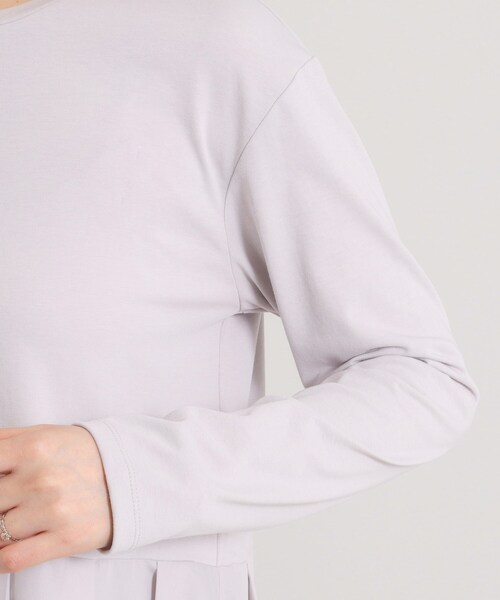 ITS'DEMO（イッツデモ）の「【洗濯機OK】布帛コンビ天竺トップス（Tシャツ/カットソー・レディース・ライトグレー/ブラック/オフホワイト・00）」の20枚目の写真