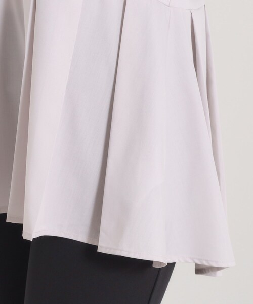 ITS'DEMO（イッツデモ）の「【洗濯機OK】布帛コンビ天竺トップス（Tシャツ/カットソー・レディース・ライトグレー/ブラック/オフホワイト・00）」の21枚目の写真