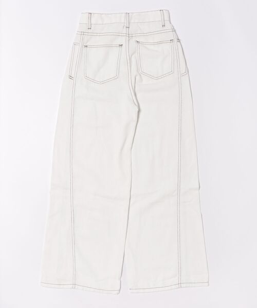 Mayree(メイリー)の「【Mayree】ワイド サイド デザイン デニム パンツ(デニムパンツ・レディース・ホワイト・SMALL/MEDIUM/LARGE)」の2枚目の写真