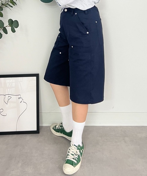 ZOZOMARKET（ゾゾマーケット）の「ZOZOMARKET by tomoka - ダブルニーショートチノ（チノパンツ・レディース・ネイビー・マルチサイズ）」の3枚目の写真