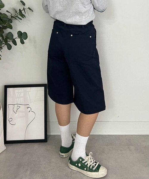 ZOZOMARKET（ゾゾマーケット）の「ZOZOMARKET by tomoka - ダブルニーショートチノ（チノパンツ・レディース・ネイビー・マルチサイズ）」の4枚目の写真