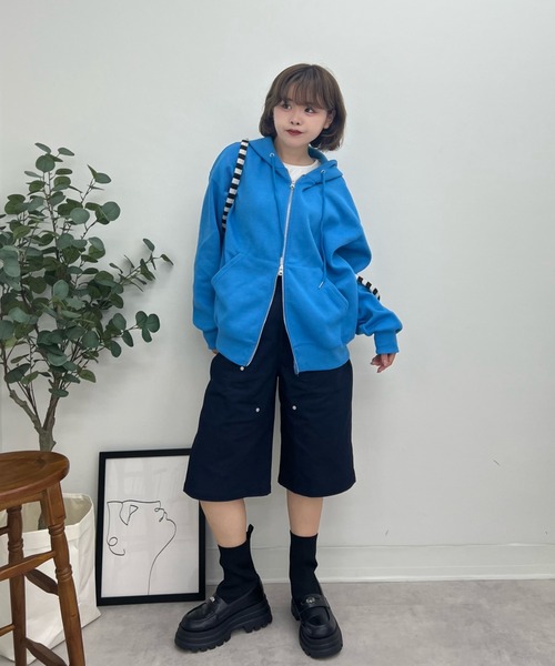 ZOZOMARKET（ゾゾマーケット）の「ZOZOMARKET by tomoka - ダブルニーショートチノ（チノパンツ・レディース・ネイビー・マルチサイズ）」の11枚目の写真