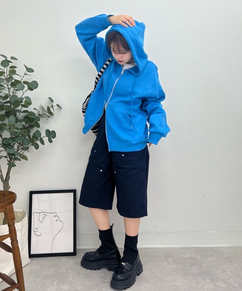 ZOZOMARKET（ゾゾマーケット）の「ZOZOMARKET by tomoka - ダブルニーショートチノ（チノパンツ・レディース・ネイビー・マルチサイズ）」の12枚目の写真