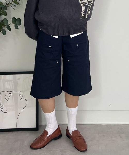 ZOZOMARKET（ゾゾマーケット）の「ZOZOMARKET by tomoka - ダブルニーショートチノ（チノパンツ・レディース・ネイビー・マルチサイズ）」の13枚目の写真