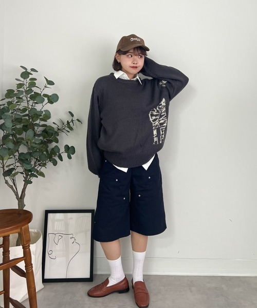 ZOZOMARKET（ゾゾマーケット）の「ZOZOMARKET by tomoka - ダブルニーショートチノ（チノパンツ・レディース・ネイビー・マルチサイズ）」の15枚目の写真