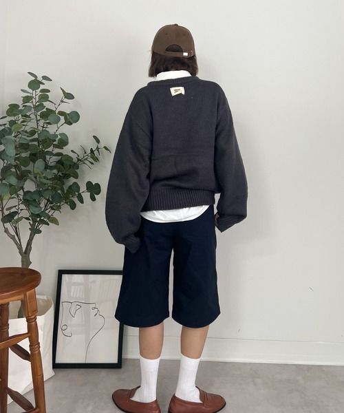 ZOZOMARKET（ゾゾマーケット）の「ZOZOMARKET by tomoka - ダブルニーショートチノ（チノパンツ・レディース・ネイビー・マルチサイズ）」の16枚目の写真