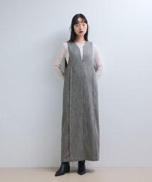 【WEB限定】ストレートセミツイードワンピース