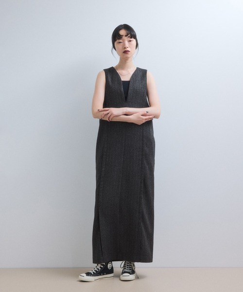 WEB限定】ストレートセミツイードワンピース（ワンピース）｜ADAM ET