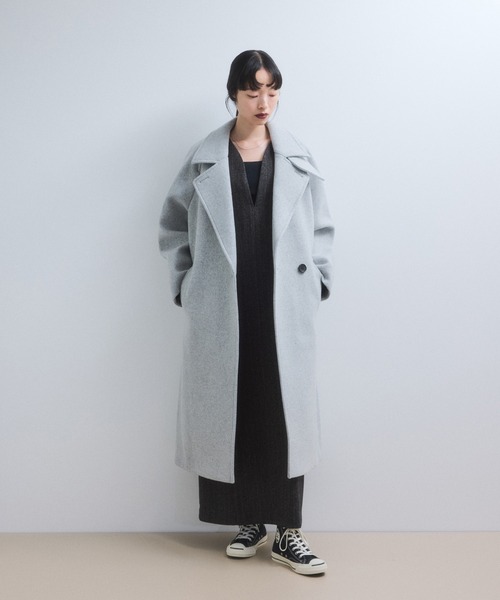ADAM ET ROPE'(アダムエロペ)の「【WEB限定】ストレートセミツイードワンピース(ワンピース・レディース・ブラック系その他/チャコールグレー/ベージュ系その他・36/38)」の6枚目の写真