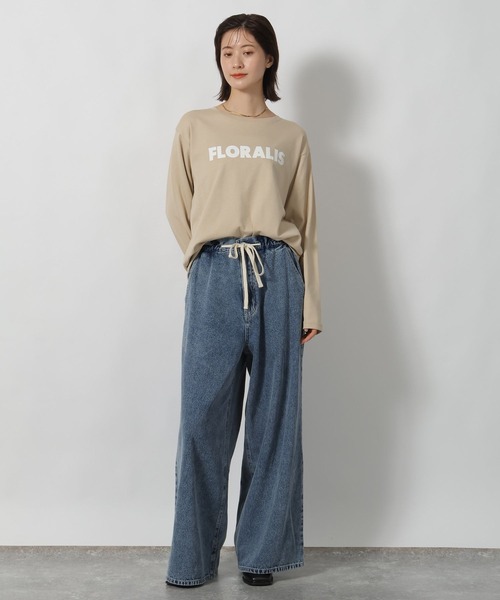 LAKOLE（ラコレ）の「アソートロゴプリント長袖 / 588969（Tシャツ/カットソー・レディース・ベージュ/オフホワイト/グレー/ブラック・FREE）」の16枚目の写真