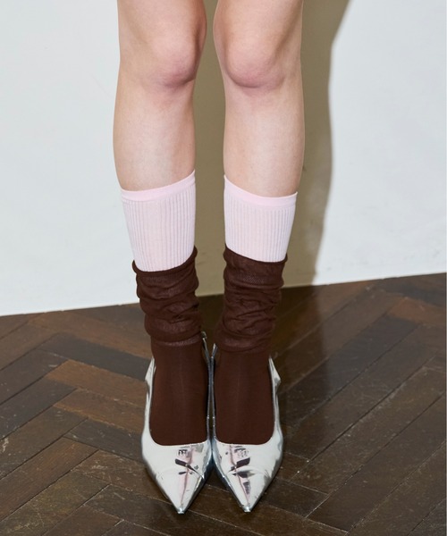 MAISON SPECIAL(メゾンスペシャル)の「Layered Socks / レイヤードソックス(ソックス/靴下・レディース・ブラック/イエロー/ブラウン・FREE)」の2枚目の写真