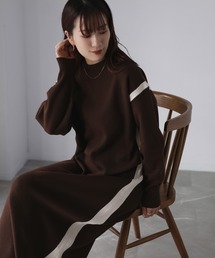 Riberry（リベリー）の「バイカラー配色ラインニットワンピース（ワンピース）」