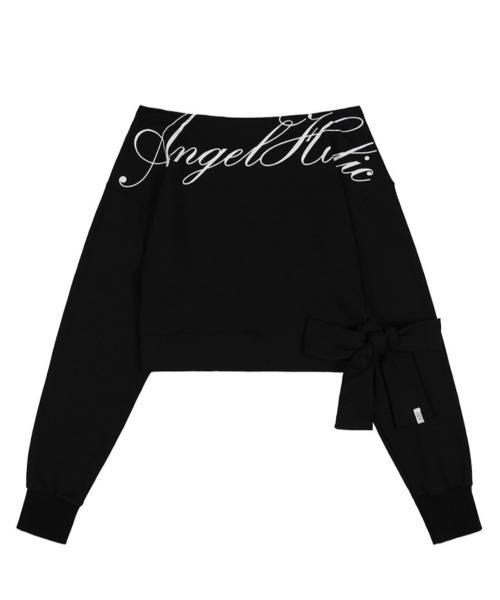 FANCY CLUB(ファンシークラブ)の「【FANCY CLUB】BOATNECK RIBBON TIE SWEATSHIRT / 【ファンシークラブ】ボートネックリボンタイスウェット長袖Tシャツ(スウェット・レディース・ブラック/ホワイト・ONE SIZE)」の16枚目の写真