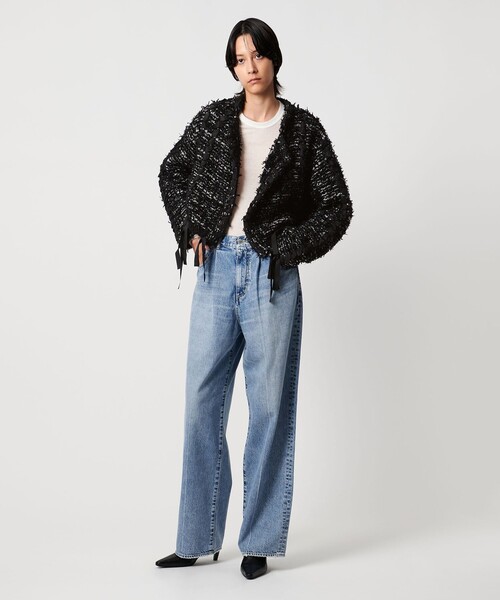 AEWEN MATOPH＞ツイードライクニットジャケット（ノーカラージャケット