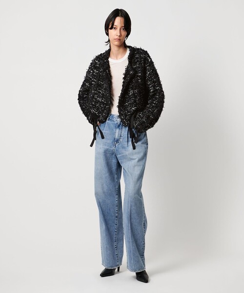 AEWEN MATOPH＞ツイードライクニットジャケット（ノーカラージャケット