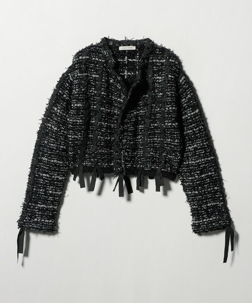AEWEN MATOPH＞ツイードライクニットジャケット（ノーカラージャケット