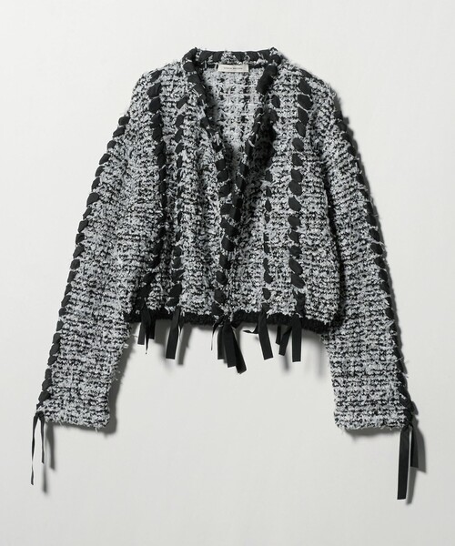 セール】＜AEWEN MATOPH＞ツイードライクニットジャケット（ノーカラー