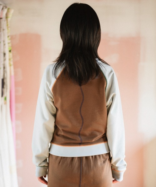 PAMMのラグランスウェット　ブルー×ブラウン　サイズ3 PAMMのラグランスウェット（スウェット）｜PAMM（パム）のファッション