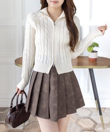 clear | ダブルジップケーブルハイネックニットトップス［大人 カジュアル 着回し力抜群］≪AW新作≫(ニット/セーター)