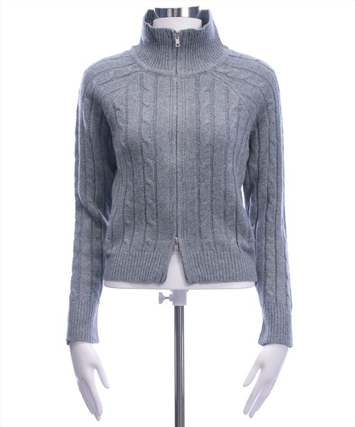 clear（クリア）の「ダブルジップケーブルハイネックニットトップス［大人 カジュアル 着回し力抜群］≪AW新作≫（ニット/セーター・レディース・ブラウン/アイボリー/杢グレー・F）」の19枚目の写真