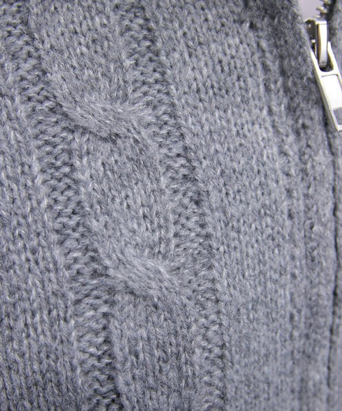 clear（クリア）の「ダブルジップケーブルハイネックニットトップス［大人 カジュアル 着回し力抜群］≪AW新作≫（ニット/セーター・レディース・ブラウン/アイボリー/杢グレー・F）」の12枚目の写真
