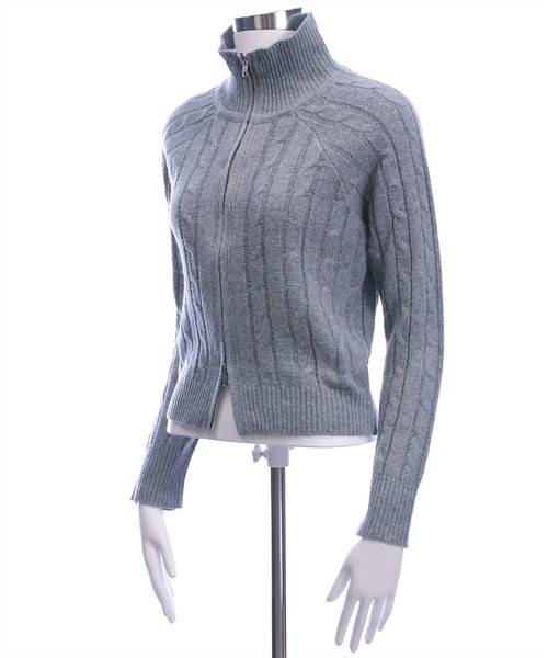 clear（クリア）の「ダブルジップケーブルハイネックニットトップス［大人 カジュアル 着回し力抜群］≪AW新作≫（ニット/セーター・レディース・ブラウン/アイボリー/杢グレー・F）」の13枚目の写真