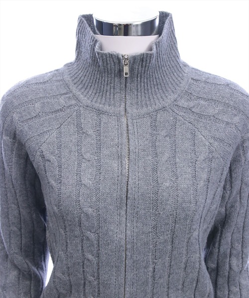 clear（クリア）の「ダブルジップケーブルハイネックニットトップス［大人 カジュアル 着回し力抜群］≪AW新作≫（ニット/セーター・レディース・ブラウン/アイボリー/杢グレー・F）」の17枚目の写真