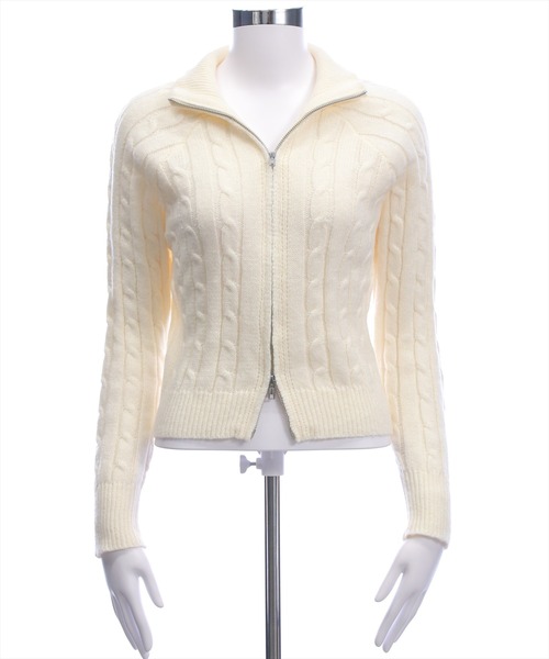 clear（クリア）の「ダブルジップケーブルハイネックニットトップス［大人 カジュアル 着回し力抜群］≪AW新作≫（ニット/セーター・レディース・ブラウン/アイボリー/杢グレー・F）」の22枚目の写真