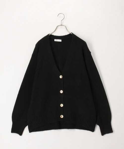 fredy couleur（フレディクルール）の「ヤクライクＶネックワイドカーディガン（カーディガン/ボレロ・レディース・ベージュ/ライトグレー/チャコールグレー/レッド/ブルー/オフホワイト/ブラック・38）」の3枚目の写真