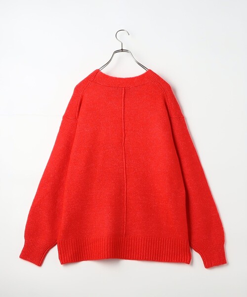 fredy couleur（フレディクルール）の「ヤクライクＶネックワイドカーディガン（カーディガン/ボレロ・レディース・ベージュ/ライトグレー/チャコールグレー/レッド/ブルー/オフホワイト/ブラック・38）」の15枚目の写真