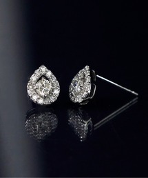 「anq.」PT900・Larme ダイヤモンド0.31ct ポストピアス