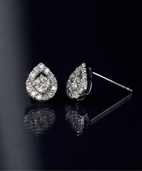 anq.(アンク)の「「anq.」PT900・Larme ダイヤモンド0.31ct ポストピアス(ピアス(両耳用)・レディース・プラチナム・ONESIZE)」の1枚目の写真