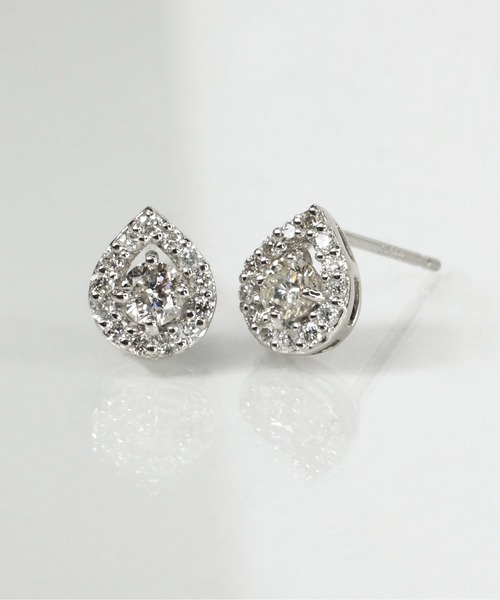 anq.(アンク)の「「anq.」PT900・Larme ダイヤモンド0.31ct ポストピアス(ピアス(両耳用)・レディース・プラチナム・ONESIZE)」の3枚目の写真
