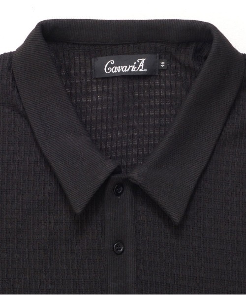 CavariA(キャバリア)の「『CavariA/キャバリア』長袖ニットポロ(シャツ/ブラウス・メンズ・グレー/ブラック/ネイビー・L/M)」の15枚目の写真
