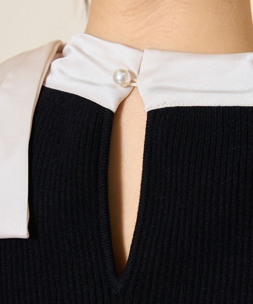 WILLSELECTION（ウィルセレクション）の「ワンショルリボンタイリブニット（ニット/セーター・レディース・オフホワイト/ブルー/モカ/ブラック・FREE）」の17枚目の写真
